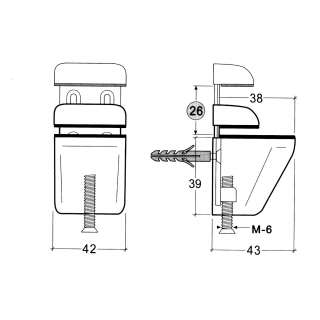 NOSAČ POLICA 4-26mm INOX SATIN 103337164 