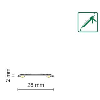 ALU PROFIL SIMPLE-FIX 23 90/SREBRNI SAMOLJEPLJIVI PRIJELAZNI RAVNI 28mm 