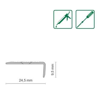 ALU PROFIL L SIMPLE-FIX 11 270/ZLATNI KUTNI 24,5/9,5mm 