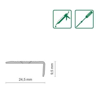 ALU PROFIL L SIMPLE-FIX 11 90/ZLATNI KUTNI 24,5/9,5mm x 