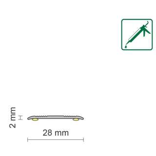 ALU PROFIL SIMPLE-FIX 23 90/ZLATNI SAMOLJEPLJIVI PRIJELAZNI RAVNI 28mm 