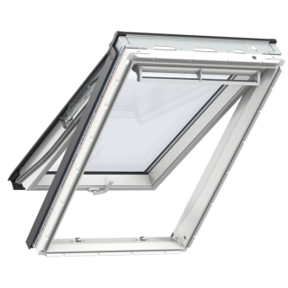 VELUX PREMIUM KROVNI PROZOR, BIJELI POLIURETAN, DVOSTRUKI OVJES, DONJA RUČKA, STAKLO 70 