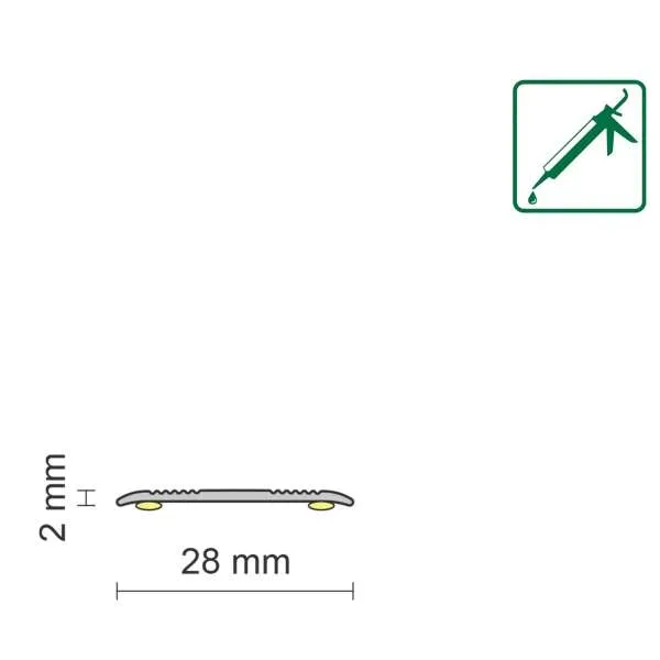 ALU PROFIL SIMPLE-FIX 23 270/SREBRNI SAMOLJEPLJIVI PRIJELAZNI RAVNI 28mm 
