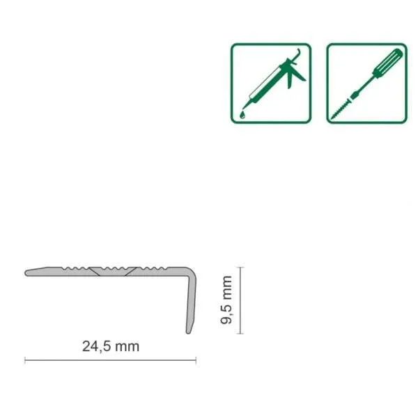 ALU PROFIL L SIMPLE-FIX 11 90/SREBRNI KUTNI 24,5/9,5mm 