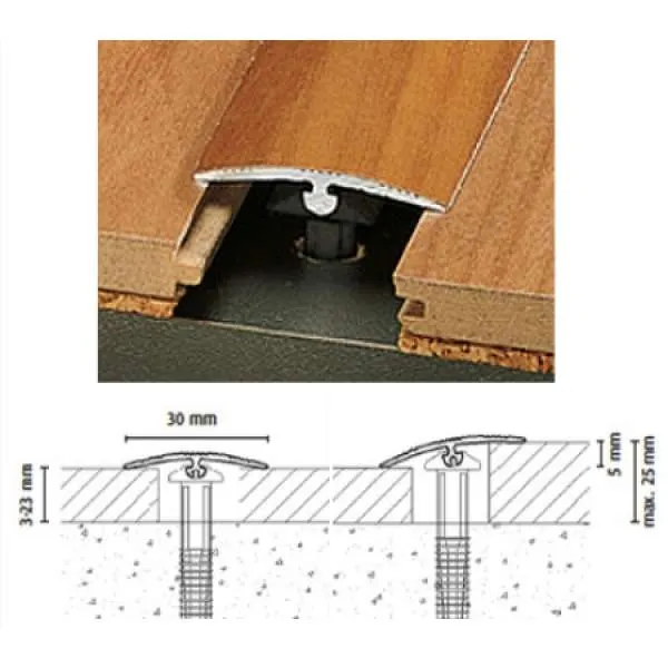 ALU PROFIL DOWEL-FIX 1 270/SREBRNI PRIJELAZNI ZAOBLJENIx 30mm 