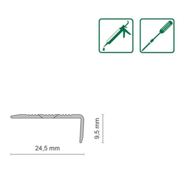 ALU PROFIL L SIMPLE-FIX 11 90/ZLATNI KUTNI 24,5/9,5mm x 