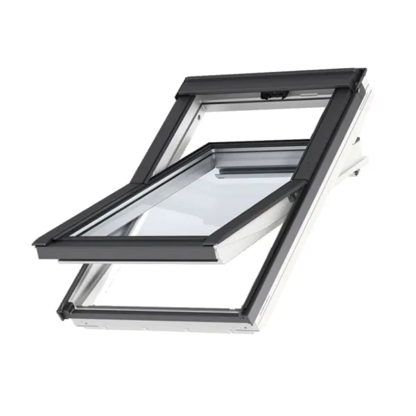 VELUX STANDARD PLUS KROVNI PROZOR, BIJELI POLIURETAN, GORNJA RUČKA, STAKLO 61 