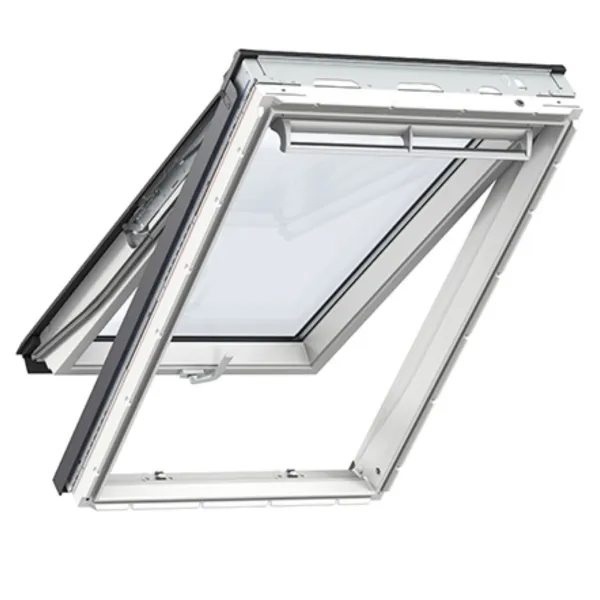 VELUX PREMIUM KROVNI PROZOR, BIJELA BOJA, DVOSTRUKI OVJES, DONJA RUČKA, STAKLO 70 