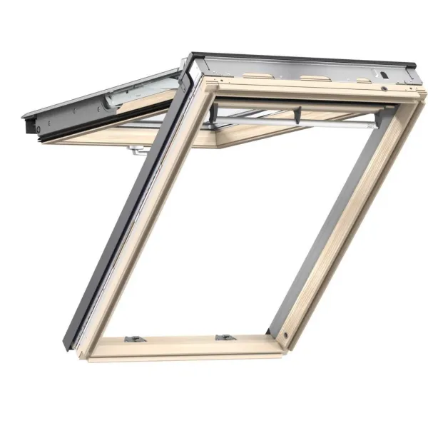 VELUX PREMIUM KROVNI PROZOR, BEZBOJNI LAK,DVOSTRUKI OVJES, DONJA RUČKA, STAKLO 68 
