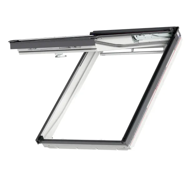 VELUX PREMIUM KROVNI PROZOR, BIJELI POLIURETAN, DVOSTRUKI OVJES, DONJA RUČKA, STAKLO 70 