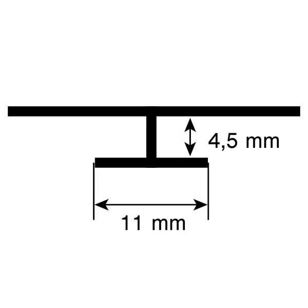 SPOJNI PROFIL T ROCKO CRNI 2800mm 