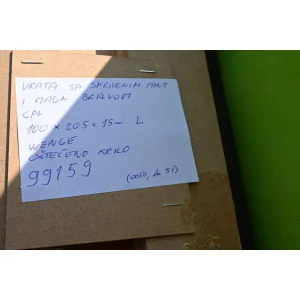 VRATA SA SKRIVENIM PANTIMA I MAGNETSKOM BRAVOM CPL UNUTARNJA Cpl 0011 Bijela, 77,5x200,5x15 cm, D 