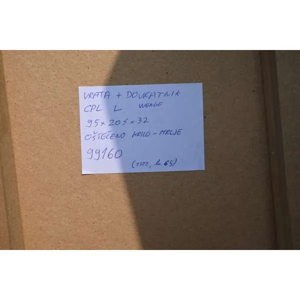 VRATA SA SKRIVENIM PANTIMA I MAGNETSKOM BRAVOM CPL UNUTARNJA Cpl 0011 Bijela, 77x200x16,5 cm, D, WC brava 