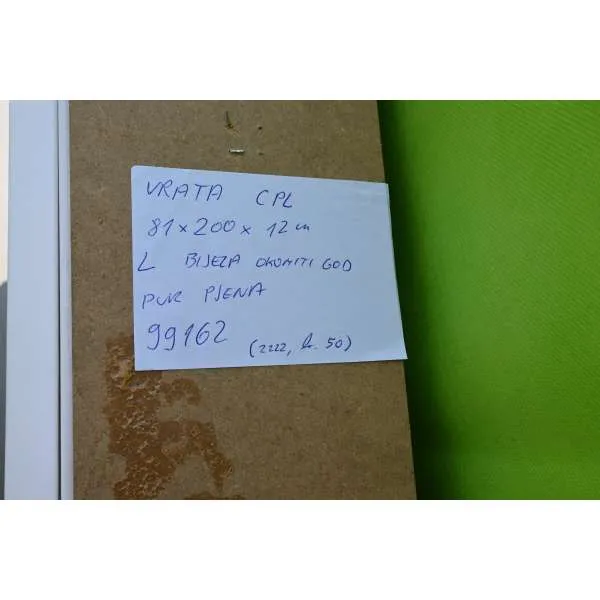 VRATA SA SKRIVENIM PANTIMA I MAGNETSKOM BRAVOM CPL UNUTARNJA Cpl 0011 Bijela, 87x200,5x18,5 cm, D 