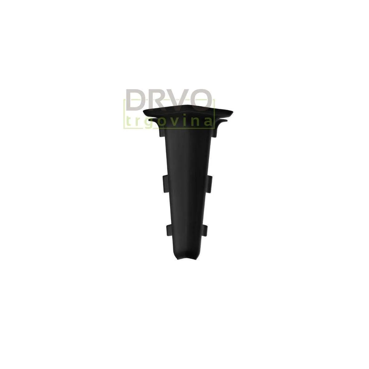 PVC KUT UNUTARNJI ZA LETVICU 220 CRNI MAT 