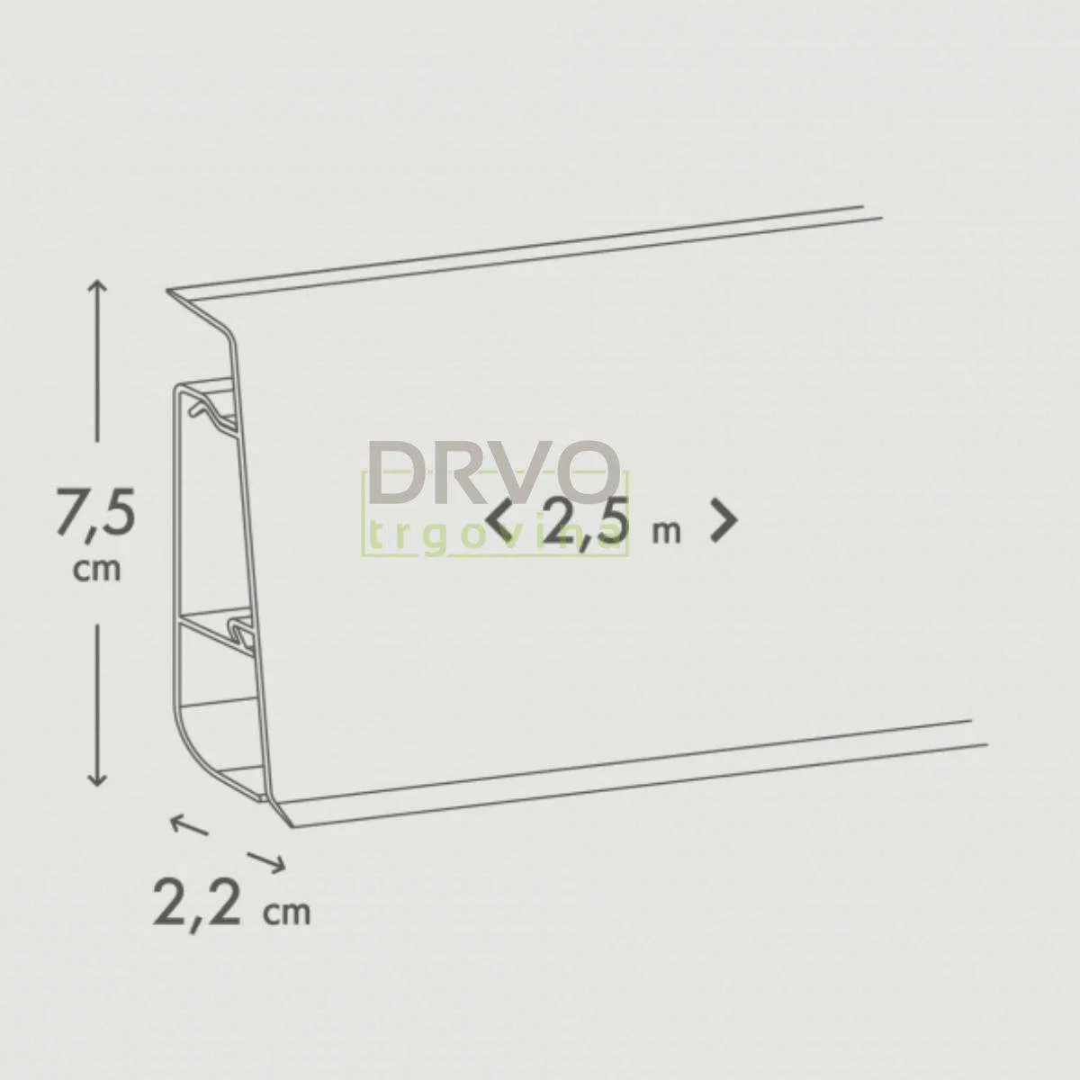 PVC LETVICA ZA LAMINAT HI LINE PRESTIGE M106 2,5m 8156/390x/534x/K489/348/8633/492x/8839/492x/00423x/K600/K479 