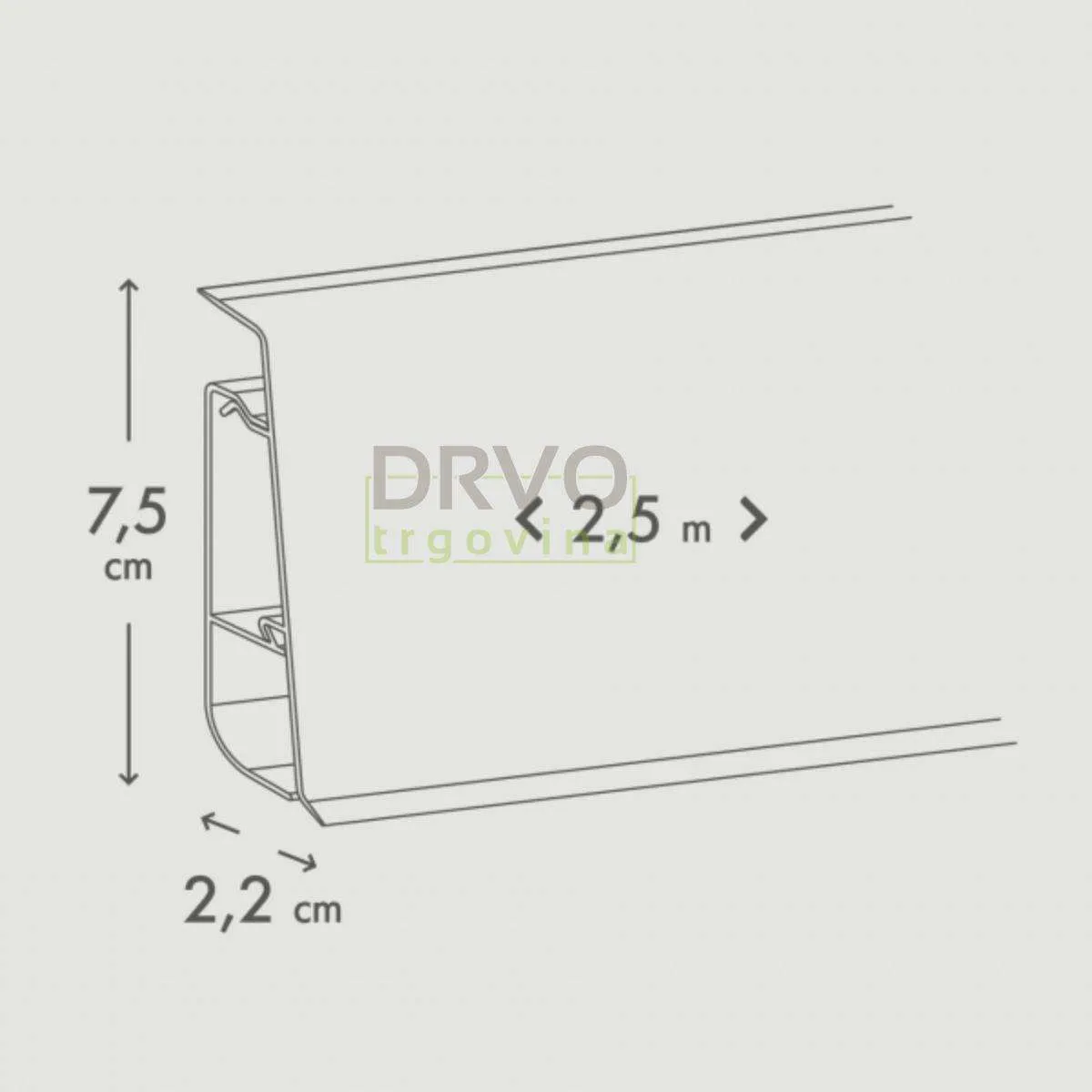 PVC LETVICA ZA LAMINAT HI LINE PRESTIGE M175 2,5m K485/254x/K063/K285/K669/343x/K406 