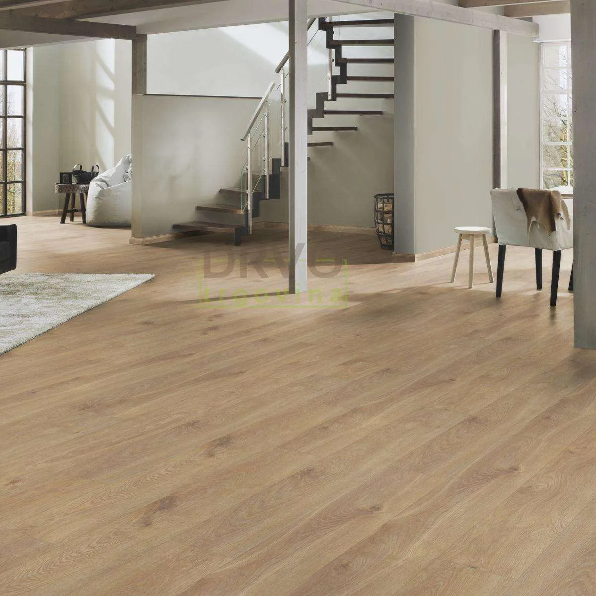 LAMINAT 10mm/Kl.33 KRONOSTEP PURE+ V FUGA K405 HRAST SOLAR p=1,758 m2 