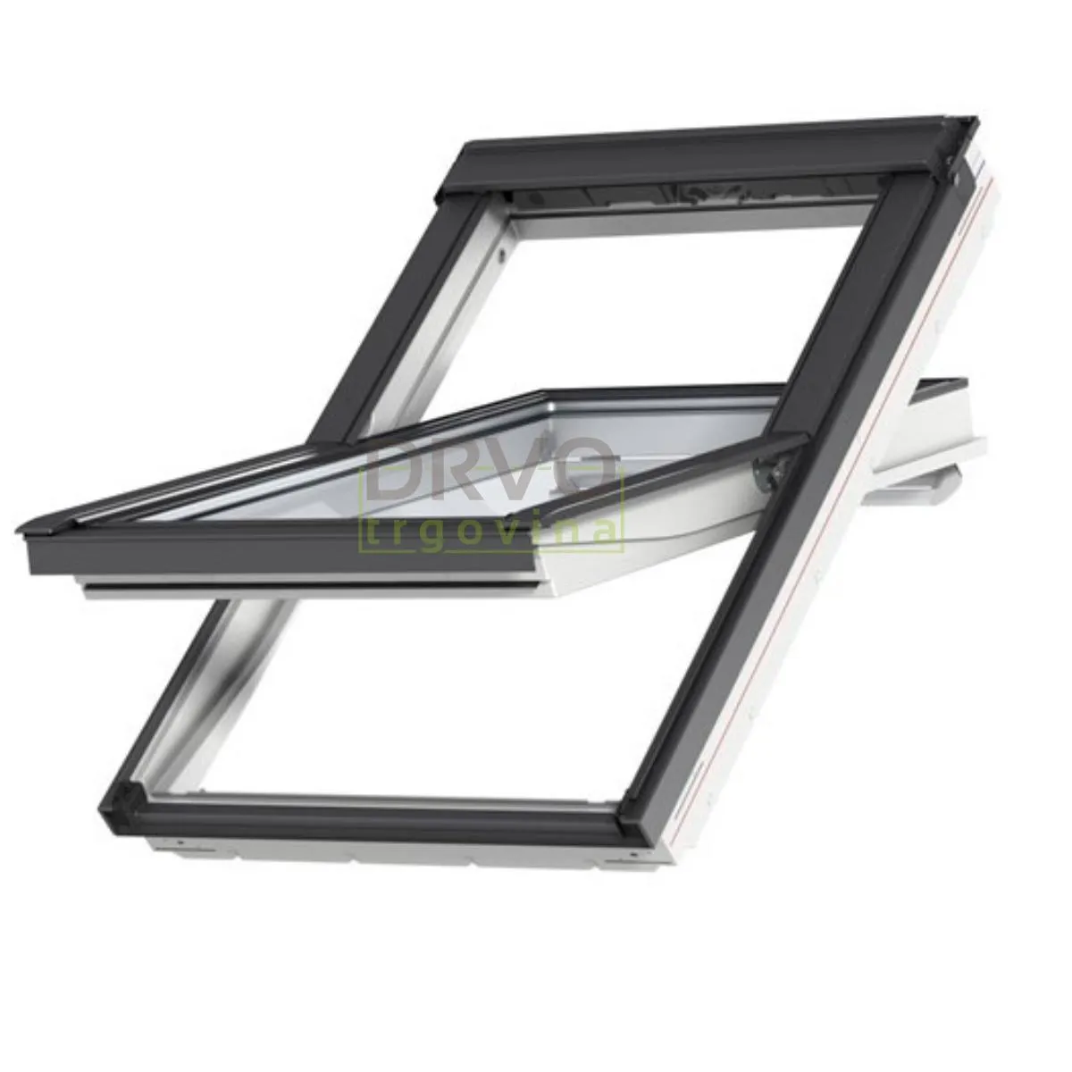 VELUX PREMIUM KROVNI PROZOR, BIJELI POLIURETAN, GORNJA RUČKA, STAKLO 70 