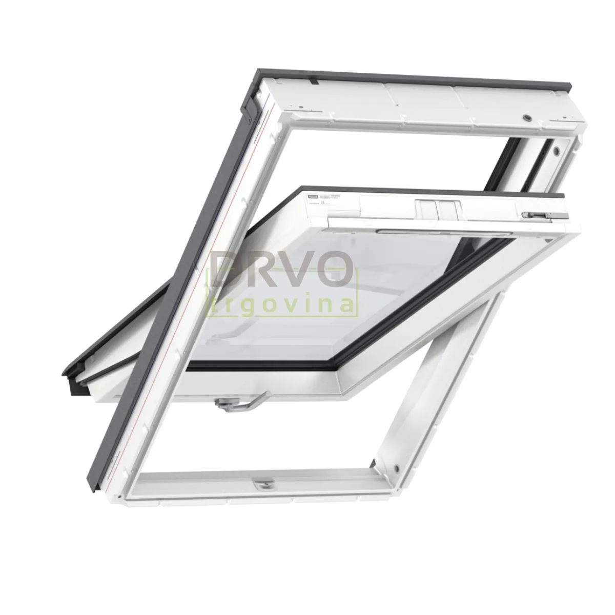 VELUX STANDARD PLUS KROVNI PROZOR, BIJELI POLIURETAN, DONJA RUČKA, STAKLO 61 