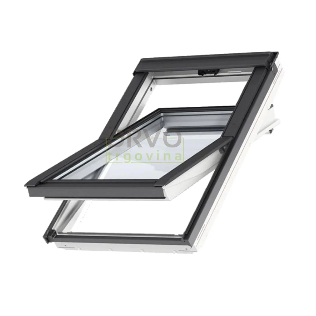 VELUX STANDARD PLUS KROVNI PROZOR, BIJELI POLIURETAN, GORNJA RUČKA, STAKLO 61 