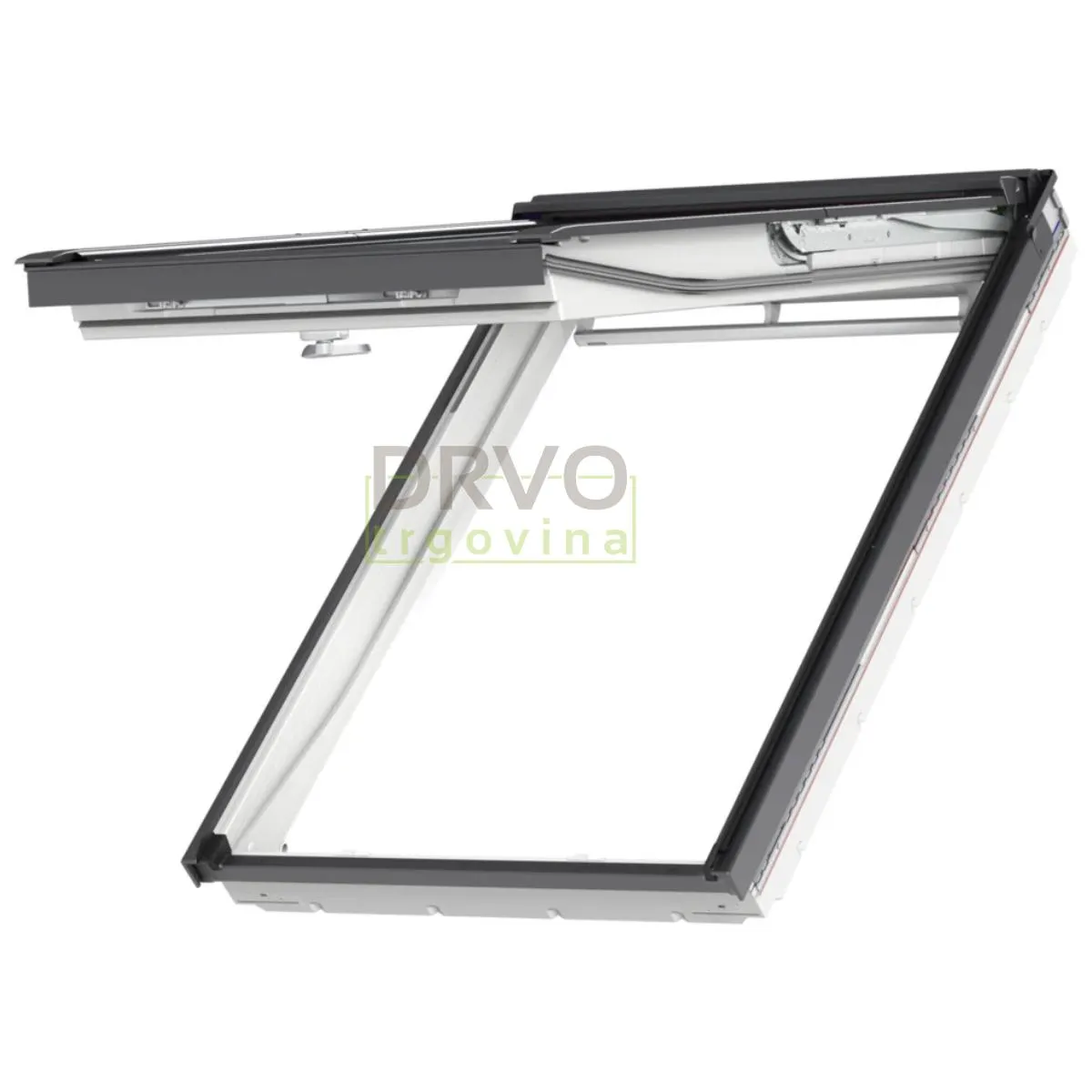 VELUX PREMIUM KROVNI PROZOR, BIJELA BOJA, DVOSTRUKI OVJES, DONJA RUČKA, STAKLO 68 
