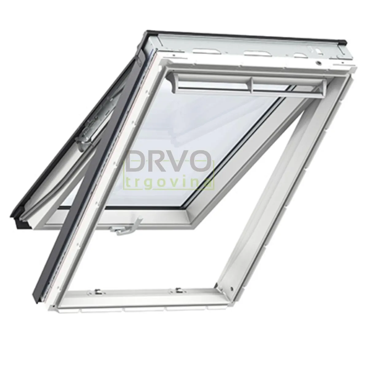 VELUX PREMIUM KROVNI PROZOR, BIJELA BOJA, DVOSTRUKI OVJES, DONJA RUČKA, STAKLO 70 