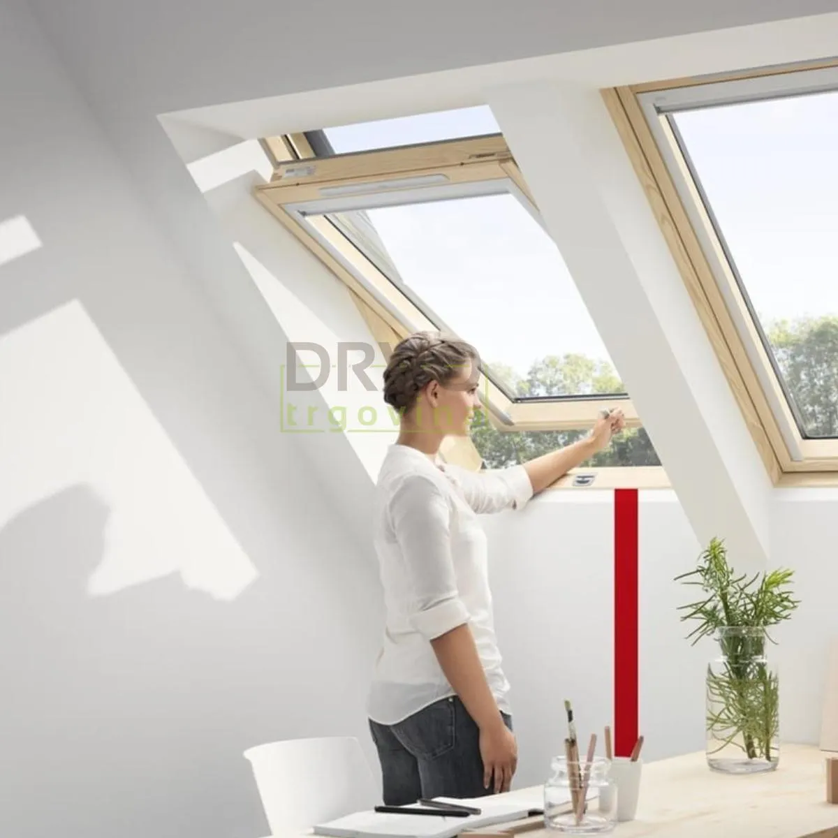VELUX STANDARD KROVNI PROZOR,BEZBOJNI LAK, DONJA RUČKA, STAKLO 51 