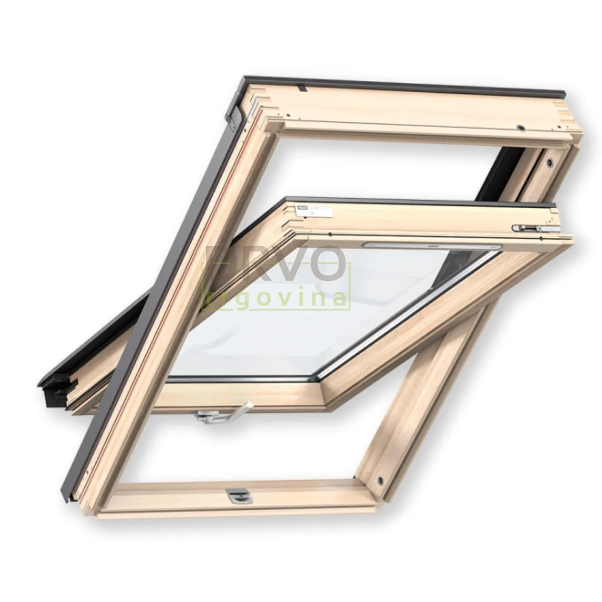 VELUX STANDARD KROVNI PROZOR,BEZBOJNI LAK, DONJA RUČKA, STAKLO 51 