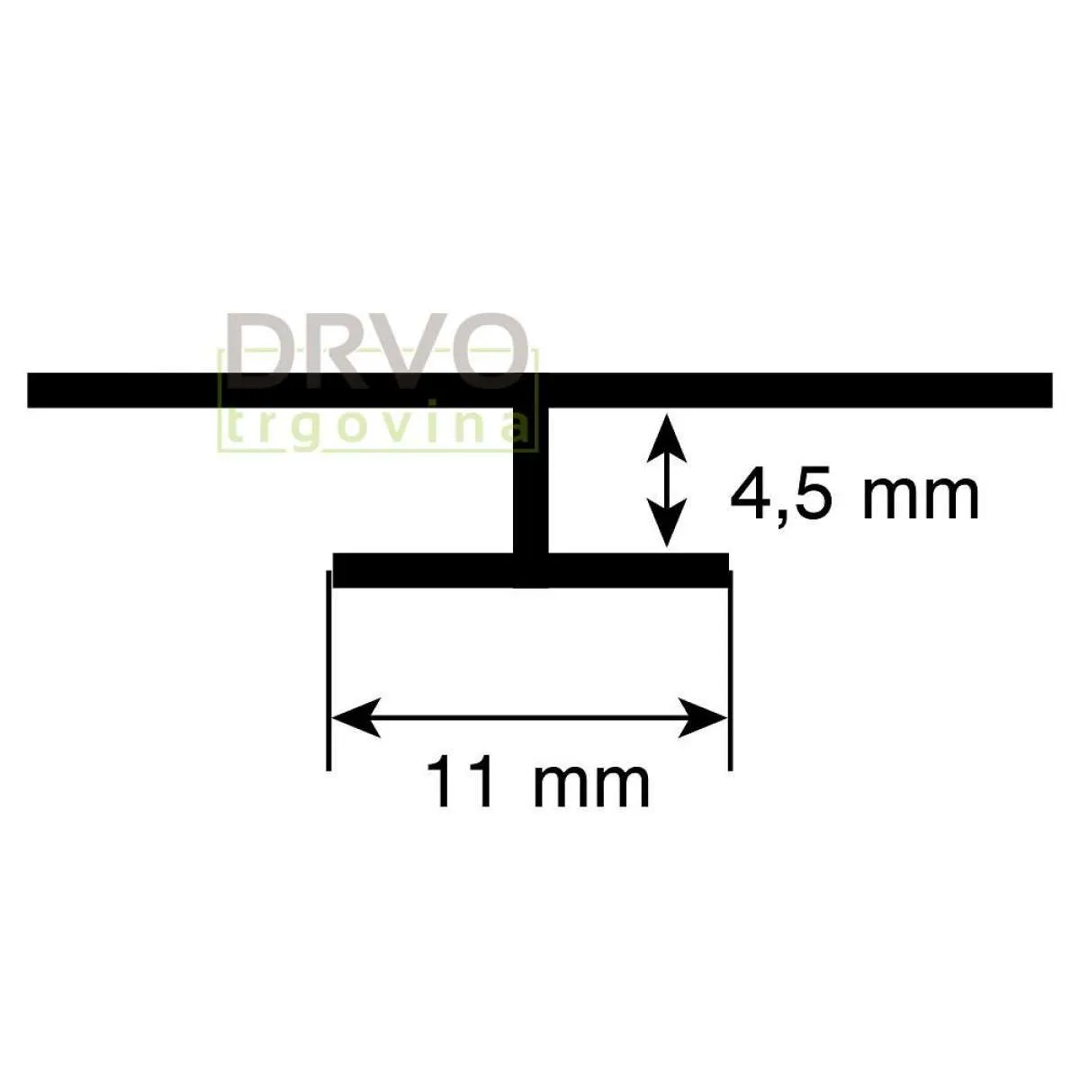 SPOJNI PROFIL T ROCKO SREBRNI 2800mm 