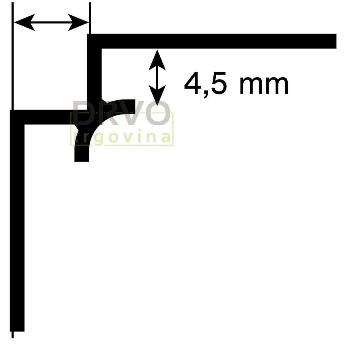 UNUTARNJI PROFIL ROCKO CRNI 2800mm 