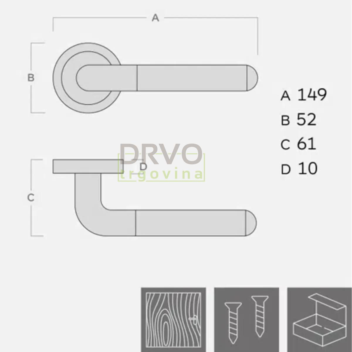 KVAKA BI-COLOR V  ROZETA INOX CILINDAR 13492 