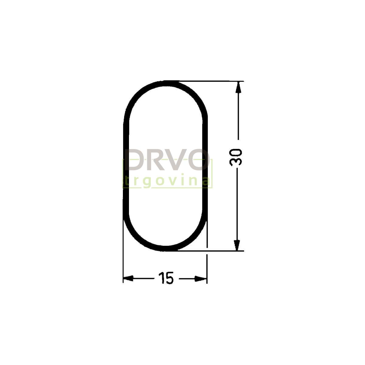 GARDEROBNA CIJEV OVALNA 103385050/385049 KROM 