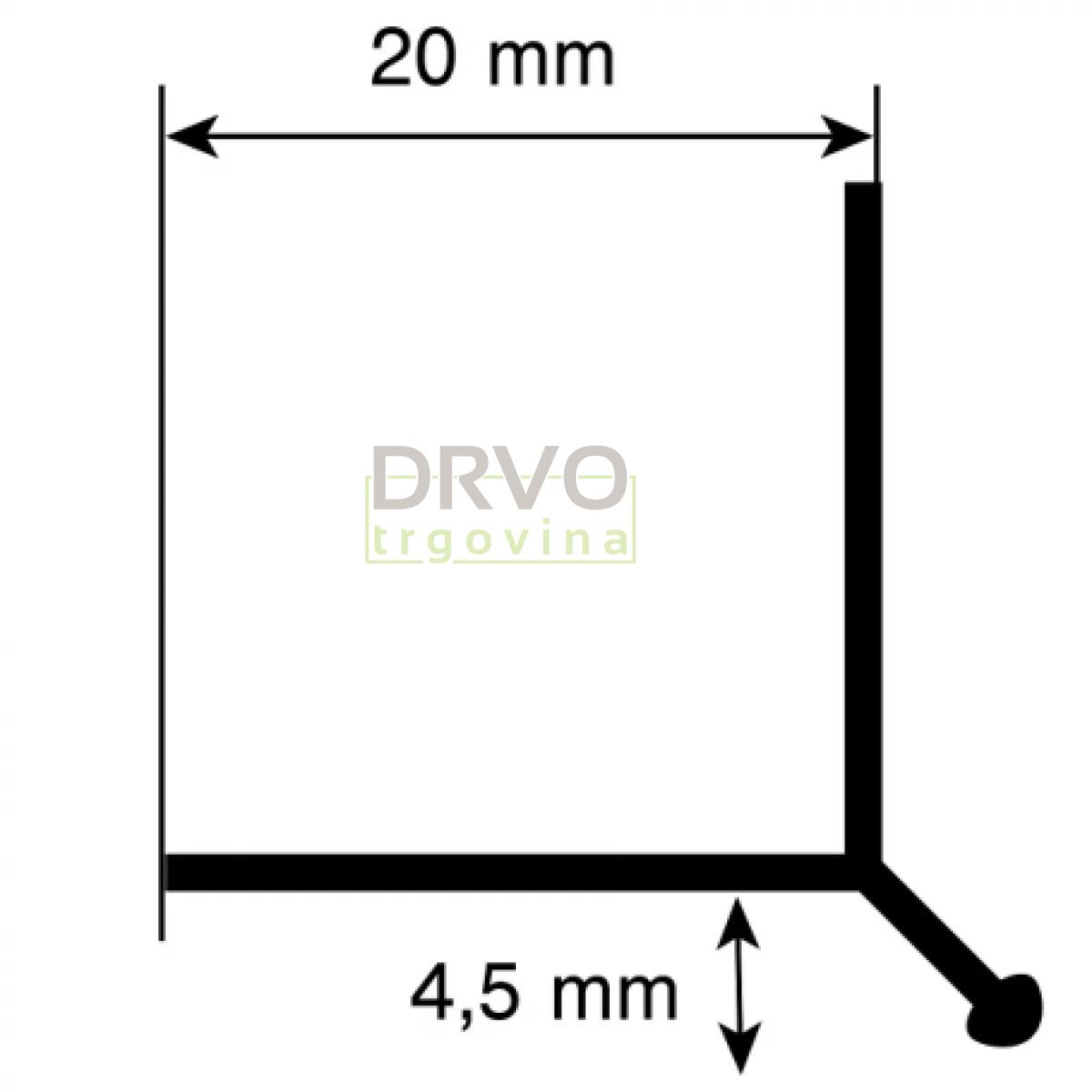 VANJSKI PROFIL A KUT 45 ROCKO ANTIK 2800mm x 