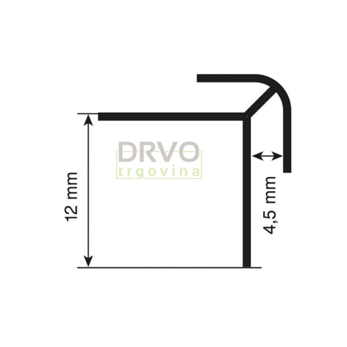 VANJSKI PROFIL ROCKO CRNI 2800mm 