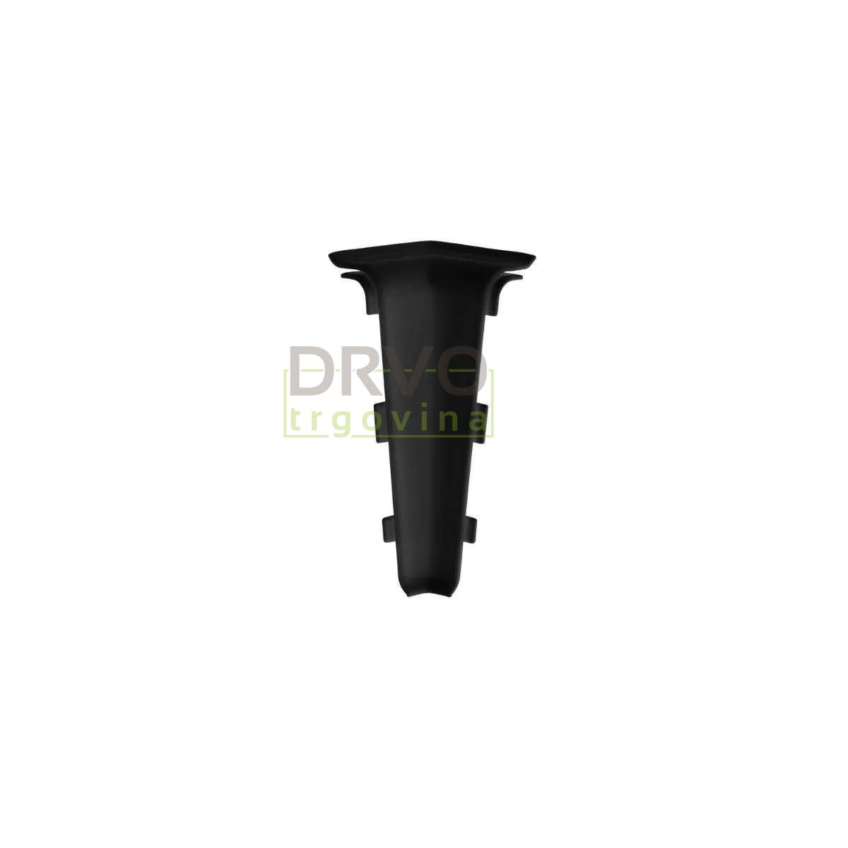 PVC KUT UNUTARNJI ZA LETVICU 220 CRNI MAT 