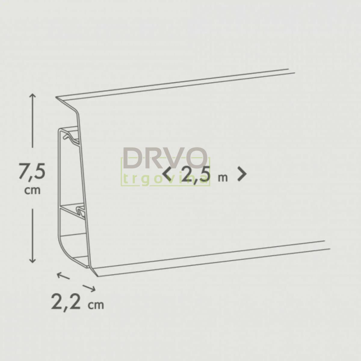 PVC LETVICA ZA LAMINAT HI LINE PRESTIGE M106 2,5m 8156/390x/534x/K489/348/8633/492x/8839/492x/00423x/K600/K479 