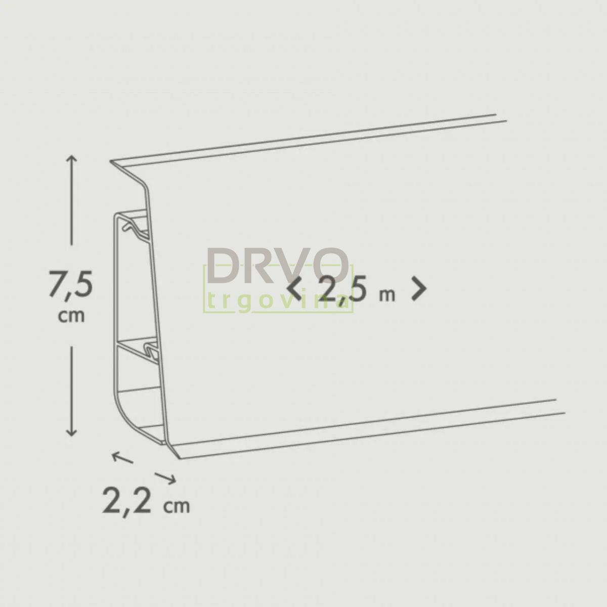 PVC LETVICA ZA LAMINAT HI LINE PRESTIGE M175 2,5m K485/254x/K063/K285/K669/343x/K406 