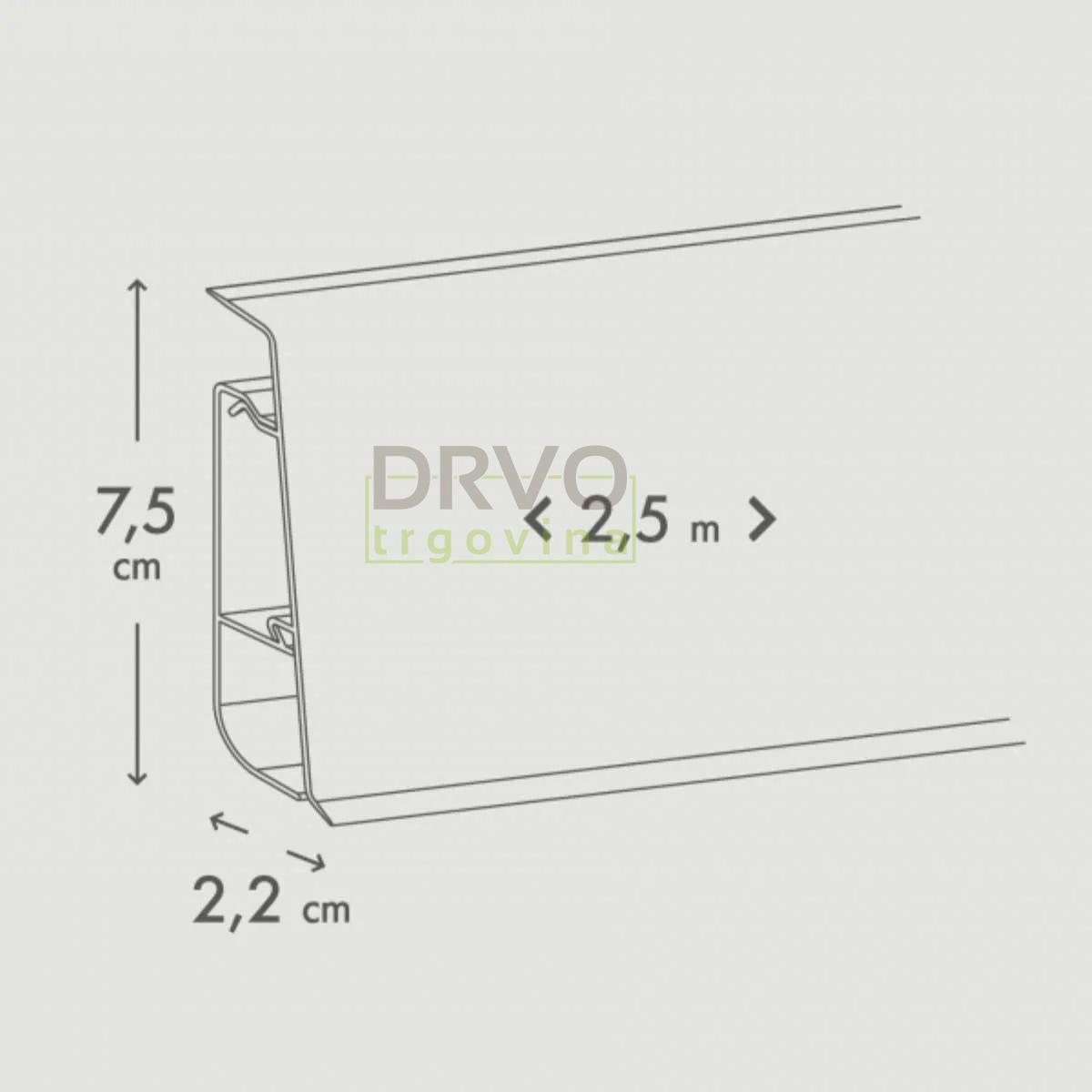 PVC LETVICA ZA LAMINAT HI LINE PRESTIGE M135 HRAST 2,5m R073/Z209/40278/5003 