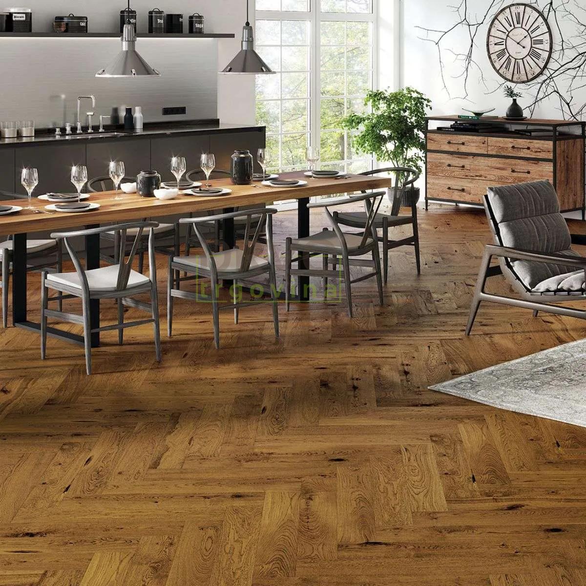 PARKET RIBLJA KOST HERRINGBONE BROWN SUGAR 725/130/14 mm p=0,65 m2 