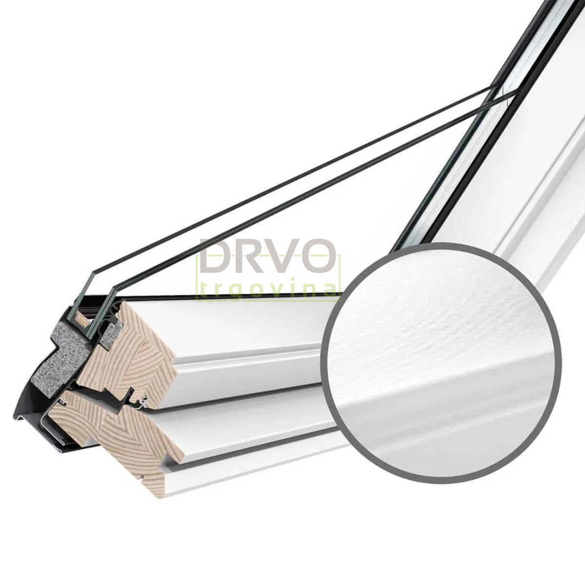 VELUX PREMIUM KROVNI PROZOR, BIJELA BOJA, GORNJA RUČKA, STAKLO 70 
