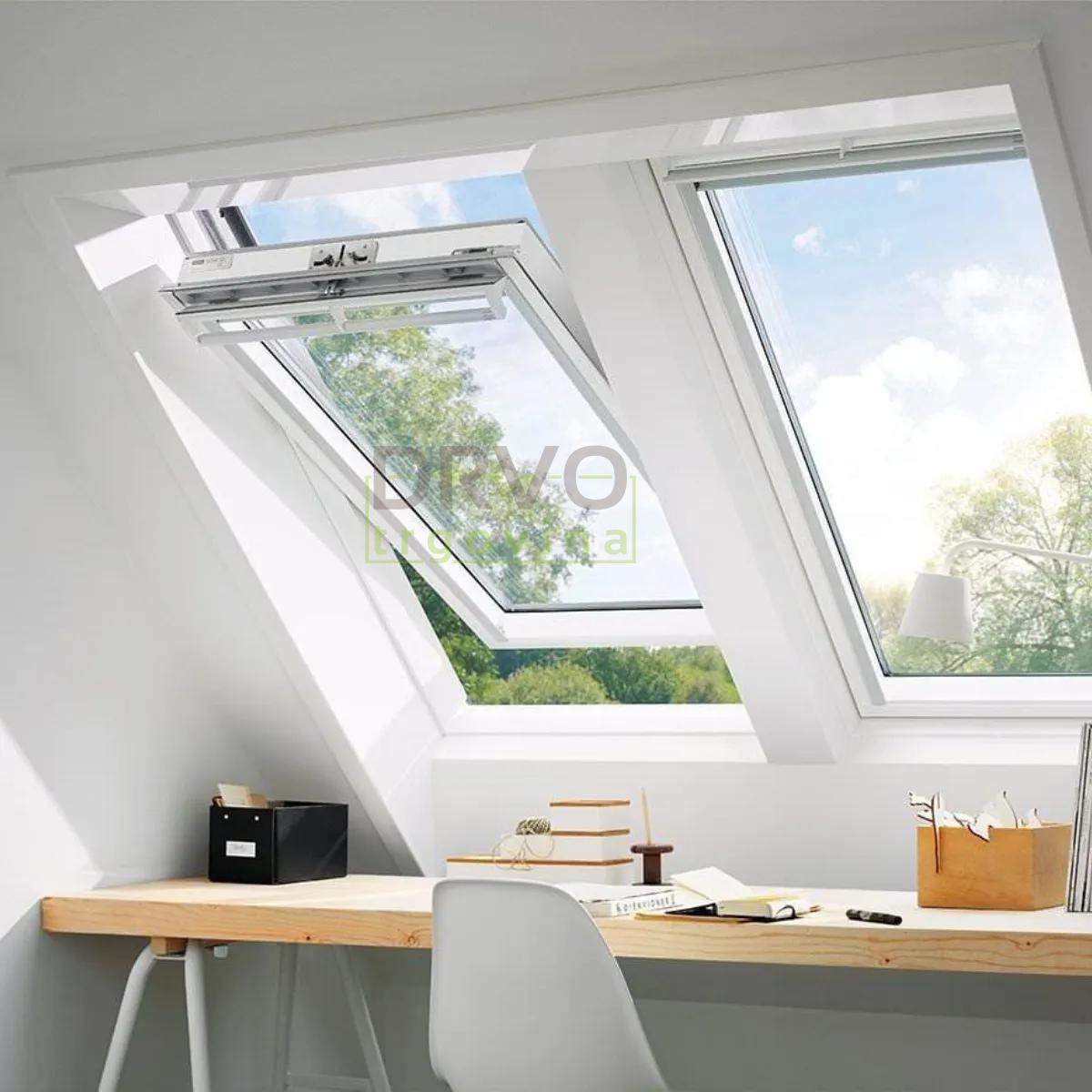 VELUX PREMIUM KROVNI PROZOR, BIJELA BOJA, GORNJA RUČKA, STAKLO 70 