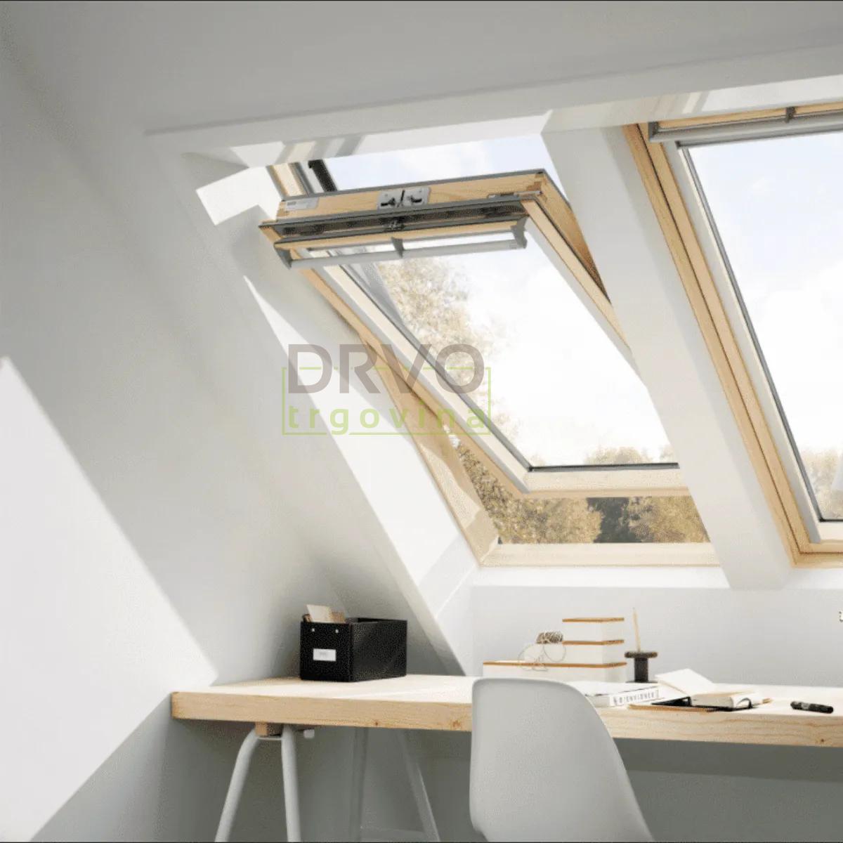 VELUX PREMIUM KROVNI PROZOR, BEZBOJNI LAK, GORNJA RUČKA, STAKLO 70 
