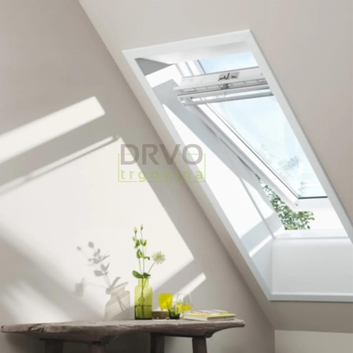 VELUX PREMIUM KROVNI PROZOR, BIJELI POLIURETAN, GORNJA RUČKA, STAKLO 68 