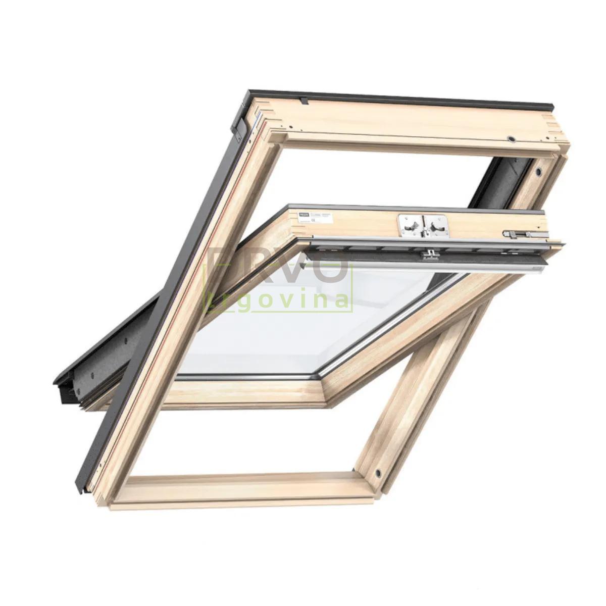VELUX STANDARD PLUS KROVNI PROZOR, BEZBOJNI LAK, GORNJA RUČKA, STAKLO 61 