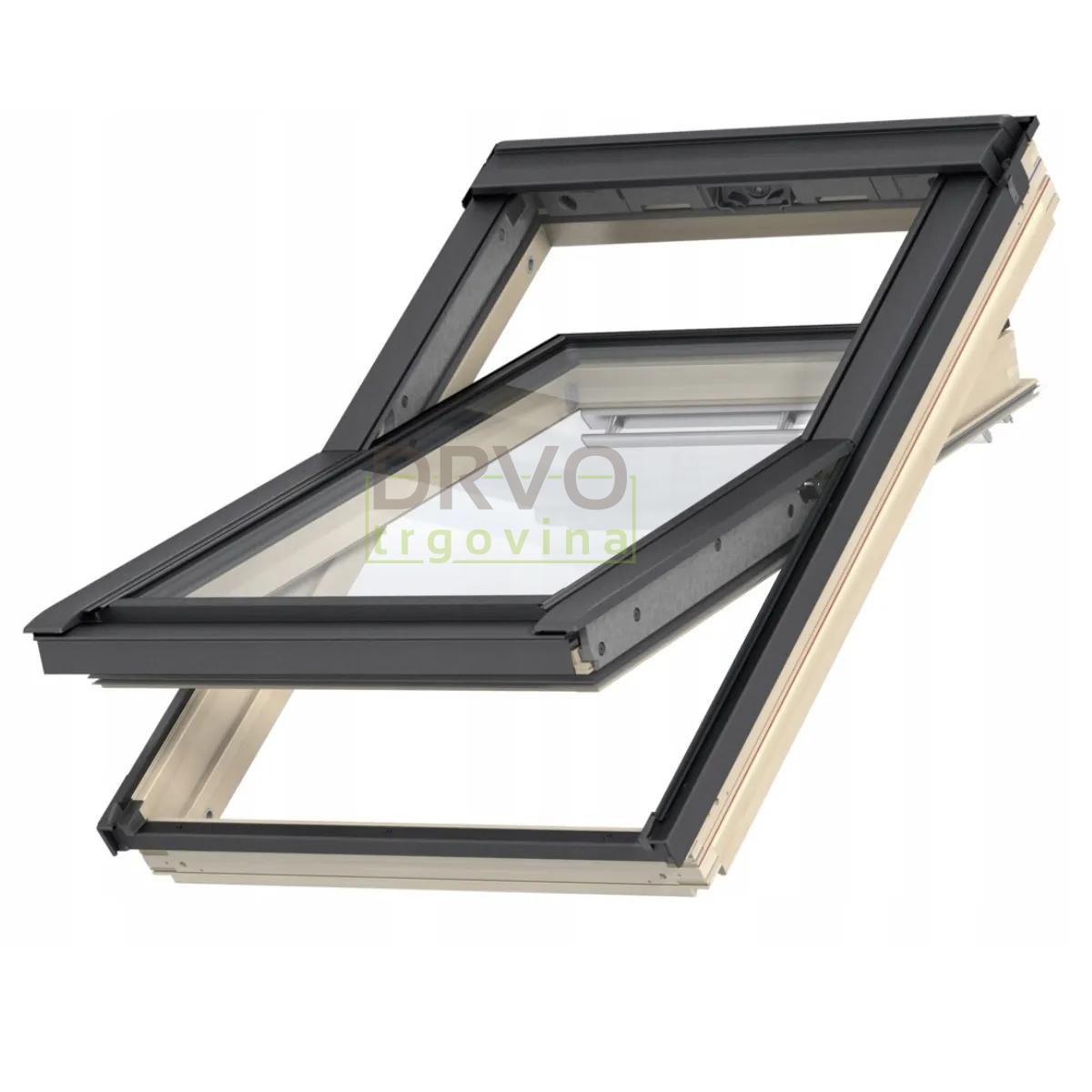 VELUX STANDARD PLUS KROVNI PROZOR, BEZBOJNI LAK, GORNJA RUČKA, STAKLO 61 