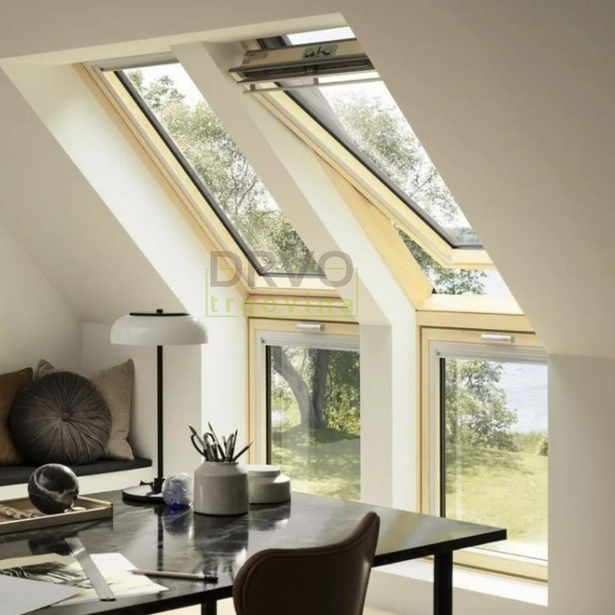 VELUX STANDARD PLUS KROVNI PROZOR, BEZBOJNI LAK, GORNJA RUČKA, STAKLO 61 
