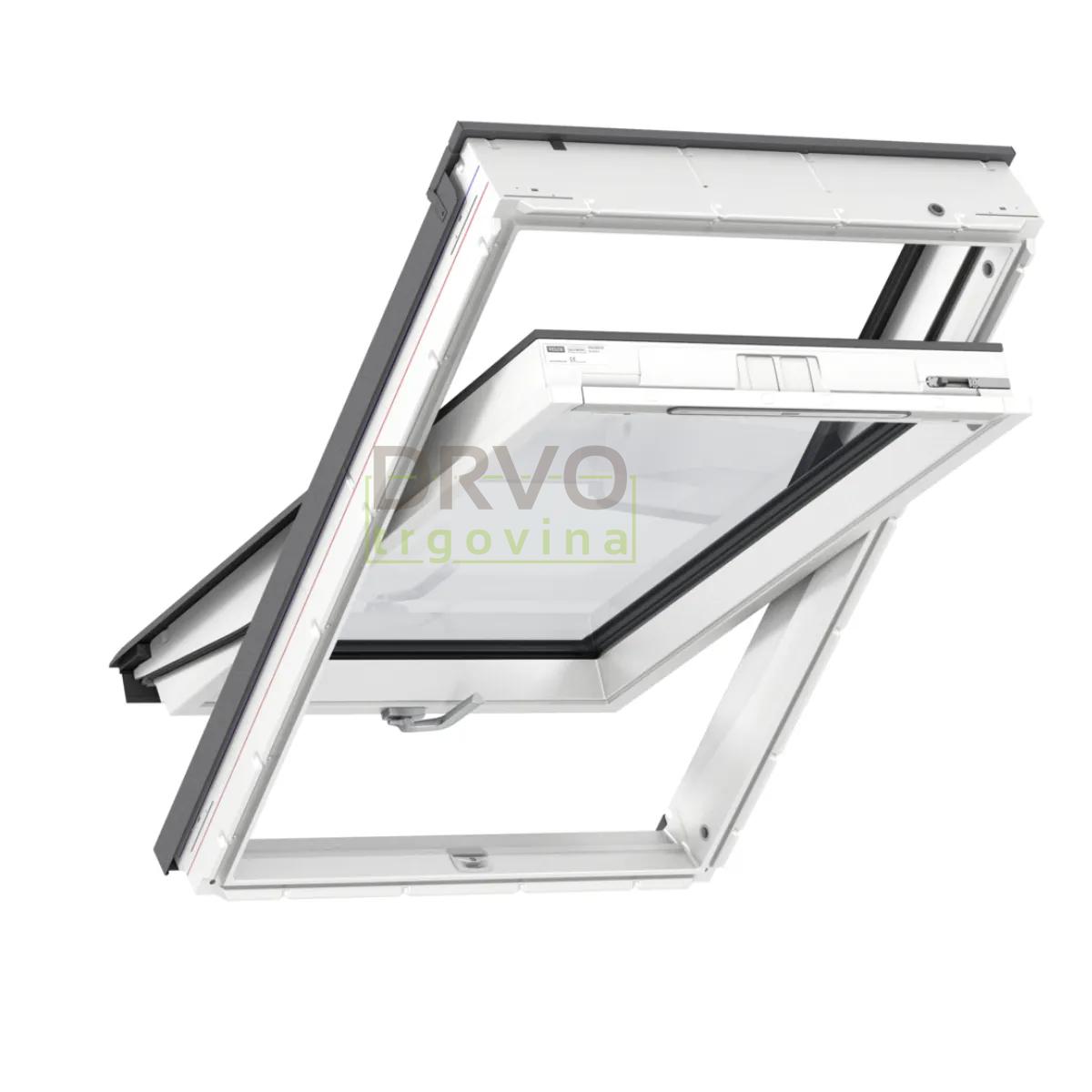 VELUX STANDARD PLUS KROVNI PROZOR, BIJELI POLIURETAN, DONJA RUČKA, STAKLO 61 