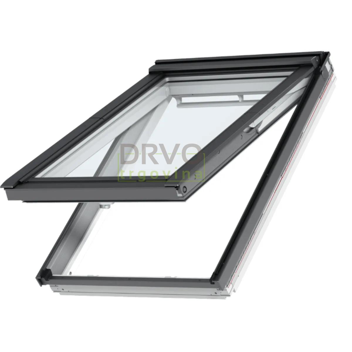 VELUX PREMIUM KROVNI PROZOR, BIJELA BOJA, DVOSTRUKI OVJES, DONJA RUČKA, STAKLO 70 