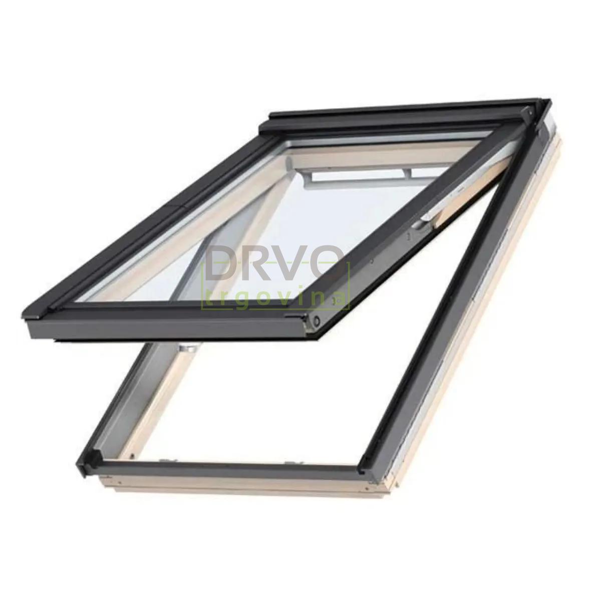 VELUX PREMIUM KROVNI PROZOR, BEZBOJNI LAK,DVOSTRUKI OVJES, DONJA RUČKA, STAKLO 68 